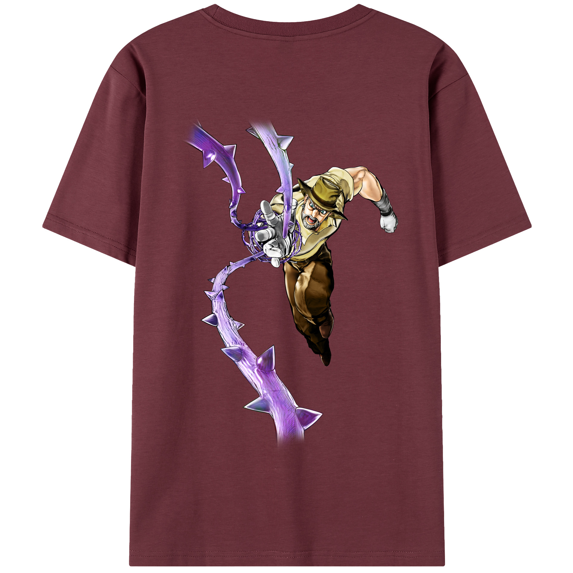 （画像用） ジョジョの奇妙な冒険 ジョセフ?ジョースター JoJo's Bizarre Adventure Joseph Joestar 綿100％半袖Tシャツ（背面プリント）